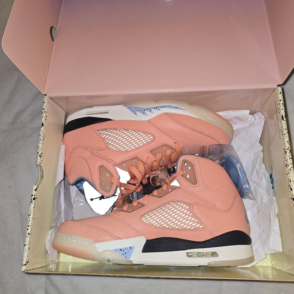 Size 9- Jordan 5 Retro x DJ Khaled We The Best - Crimson Bliss 2022 New With Box - Picture 4 of 12